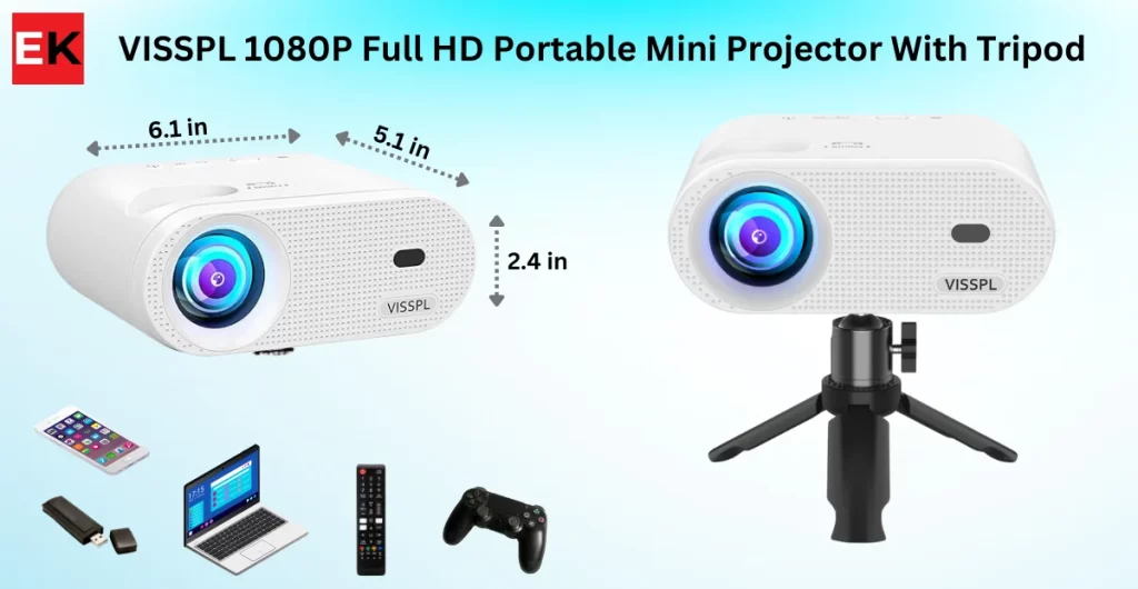 VISSPL 1080P Full HD Portable Projector