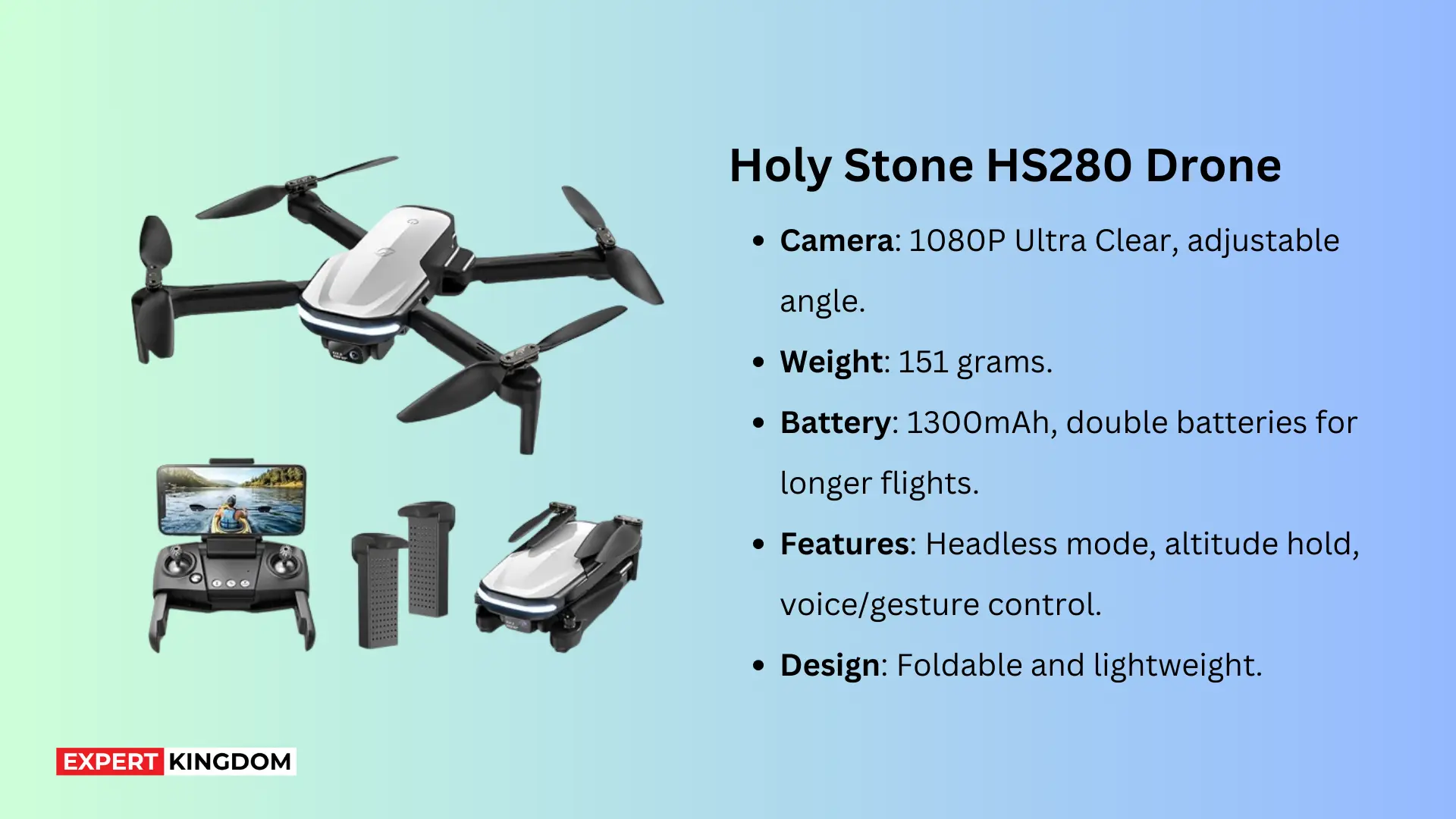 The Holy Stone HS280 is a versatile drone for beginners and enthusiasts.
