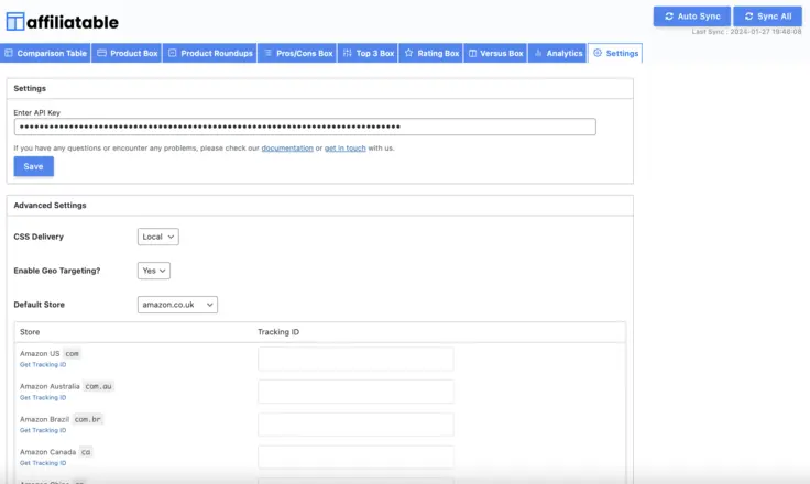 Affiliatable Setting