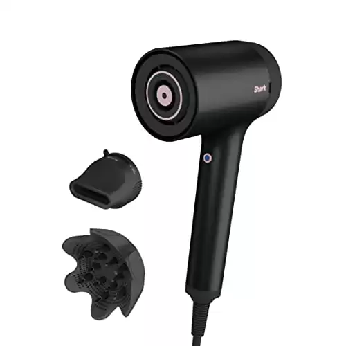 Shark STYLE iQ Hair Dryer & Styler 3-in-1 with Style Brush, Concentrator & Curl-Defining Diffuser, Ionic, Fast Drying, No Heat Damage, Cool Shot, Auto Heat & Airflow Settings, Black/Rose G...