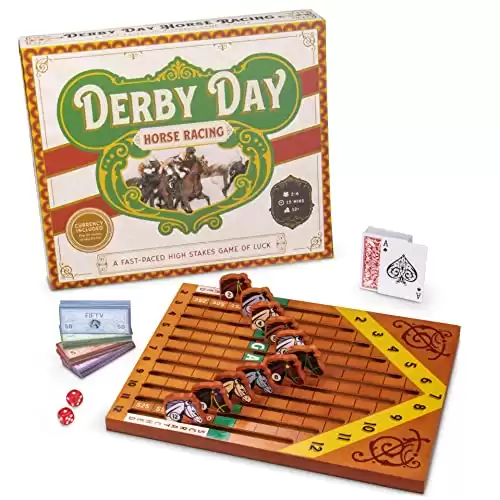 Derby Day | Horse Racing Board Game | Family and Adult Game Great for Parties and Low-Stakes Gambling