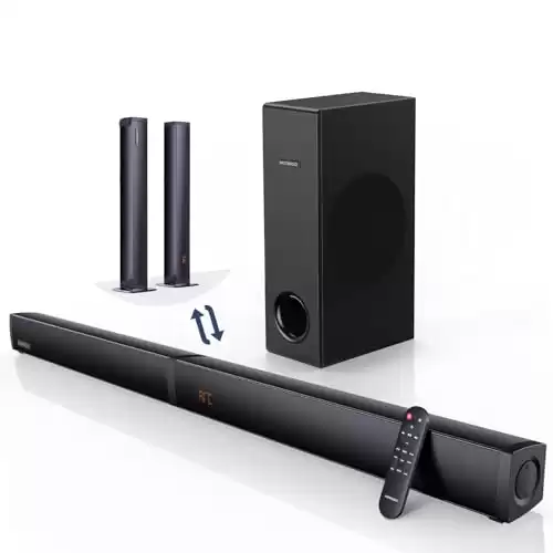 MEREDO Sound bar with Subwoofer 180W Detachable 2 in 1 Sound Bars for TV