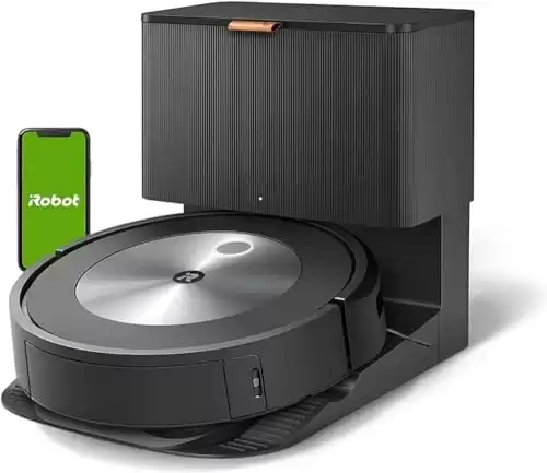IRobot Roomba j7+ Wi-Fi Connect Robot Vacuum with Automatic Dirt Disposal Dual Multi Surface Rubber Brushes, Ideal for Pets