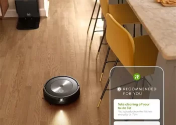 iRobot Roomba J7+ vacuuming a room