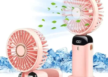 Jsdoin handheld USB fan providing cool breeze indoors and outdoors