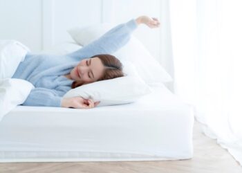 Femal sleeping comfortably on mattress