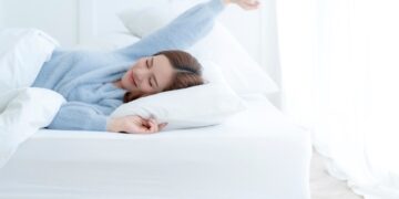 Femal sleeping comfortably on mattress