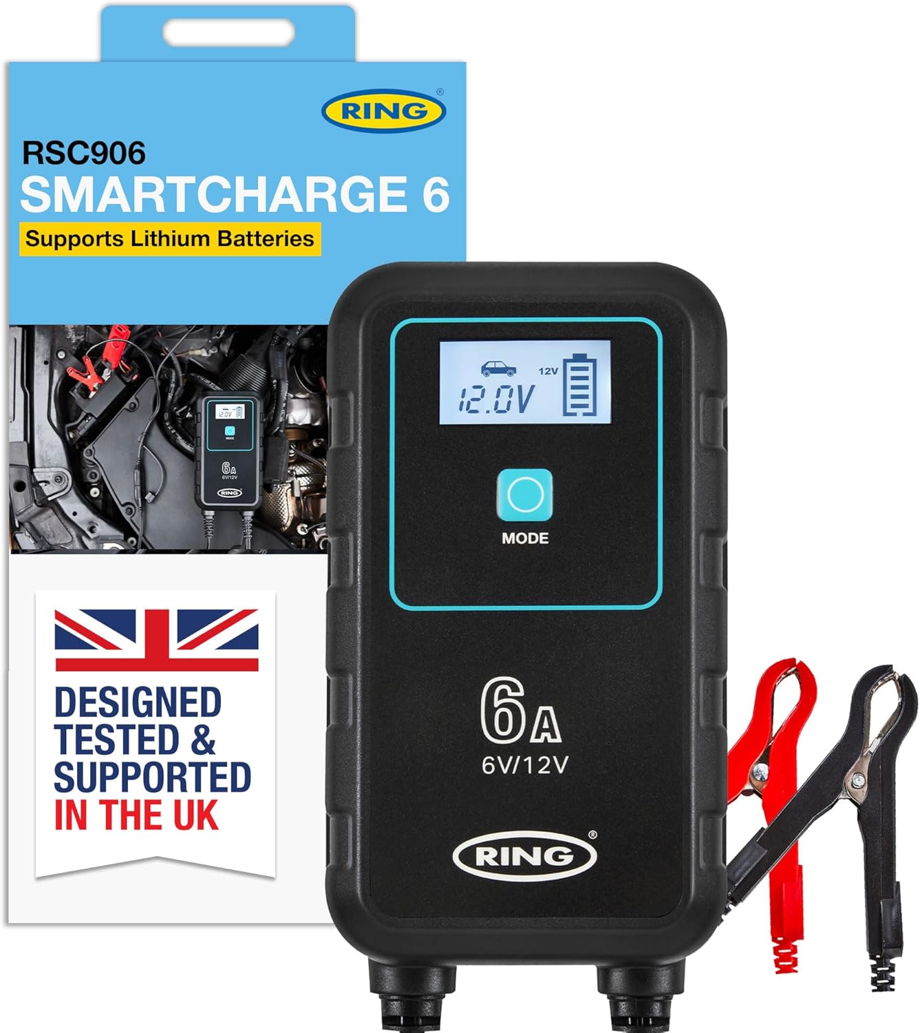 6A smart charger maintaining a stop/start AGM battery