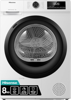 Hisense DH1Q802BW2 60cm Freestanding 8 KG Heatpump Front Load Tumble Dryer