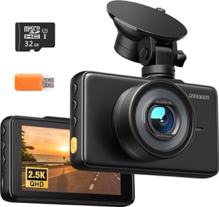 iZEEKER 2.5K Dash Cam, 1440P QHD Car Camera with Free 32GB Card