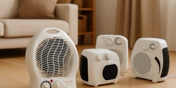 Top 5 thermo fan heaters under £15 placed in a cozy living room setting for efficient home heating.