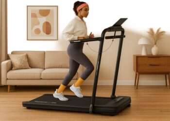 a lady using Home Treadmill in sitting room