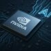 Close-up of NVIDIA AI processor on a futuristic circuit board representing advanced GPU and AI technology
