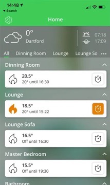 Wiser app Rooms