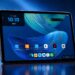 Alexa Tablet 12 Pro displayed on a premium blue background with its vivid tablet screen visible