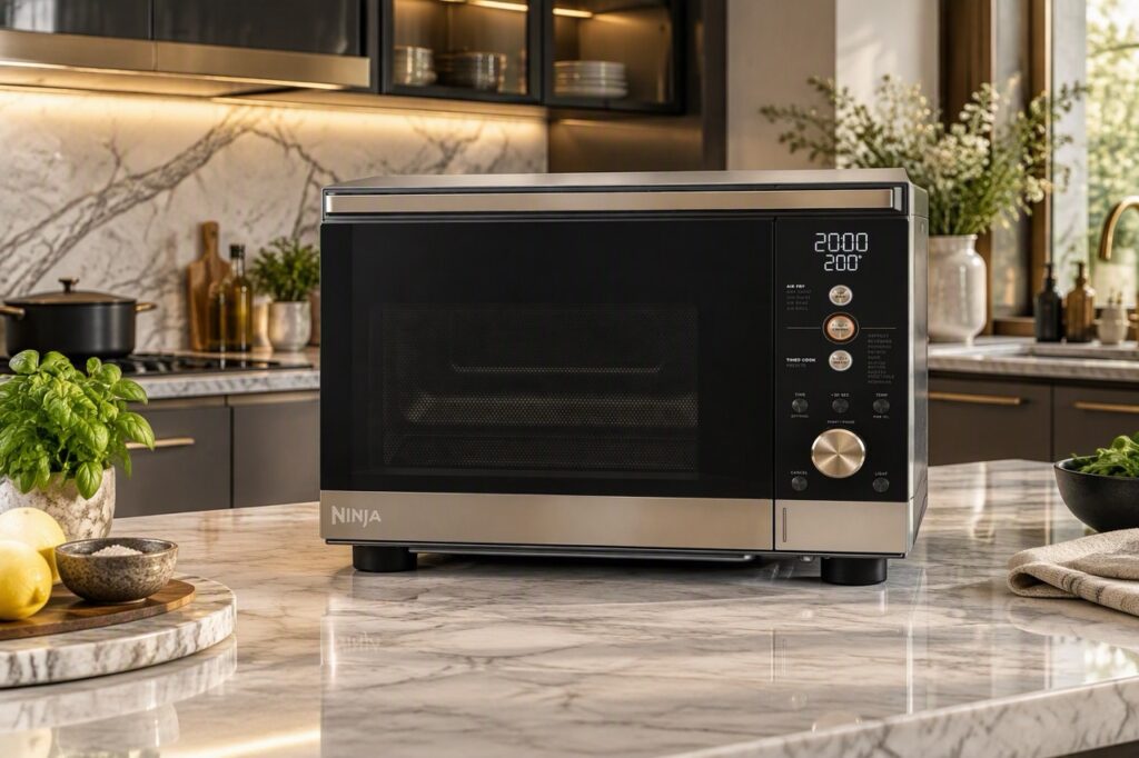 Ninja Crispi Microwave in a kitchen