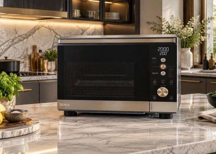 Ninja Crispi Microwave in a kitchen